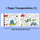 90cm Animal Canvas Children's Drawing Roll DIY Coloring Paper Roll Color Filling Graffiti Paper-cut Painting Educational School