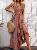 New Summer Beach Dress Vestidos Para Mujer Printing Dresses Fashion Suspenders Dress Party Dresses Clothing Long Dresses
