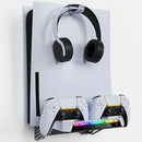 Wall Mount Kit For PS5/ Pro/ Slim Console with RGB Light Charging Station Headset Hanger For PS5 Dual Controller Accessories