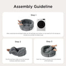 Round Cat Bed with Raised Rim & Removable Cushion, Anti-Slip Soft Plush Pet Bed for Indoor Cats & Small Dogs, Machine Washable Cozy Donut Sleeper for Bedroom & Living Room