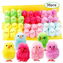 36Pcs Easter Chick, Small Soft Chick Novelty Chick Toys Plush Stuffed Animal for Party Favor, DIY Easter Bonnet Decorations