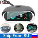 High Quality Universal Auto Car LCD Tachometer Digital Engine Tach Gauge Car Motorcycle rpm meter 12/24v Ship From Russia