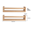 2Pcs Bookshelf,Natural Wood Floating Wall Bookshelf for Kids,Nursery Shelves for Wall,Bathroom Decor, Kitchen Spice Rack