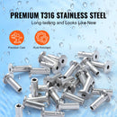 SucceBuy 121/81/101件装 T316不锈钢保护套管，适用于1/8英寸或3/16英寸钢丝绳栏杆