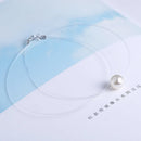 INZATT 925 Sterling Silver Zircon Crystal Pearl Pendant Choker Necklace Transparent Fishing Line 2020 Fine Jewelry For Women