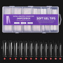 240pc/box False Nails Super Long Ballerina Nails Press On Nail Full Cover Matte Gel Tips Nail Art XXL American Capsule Fake Tips