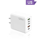 120W PD 5 Port USB Charger Fast Charging QC3.0 USB C Type C Mobile Phone Charger For iPhone Huawei Samsung Xiaomi Quick Charge