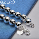 ALIZERO 925纯银18K镀金光滑6毫米珠子手链女式吊坠婚订派对珠宝礼物