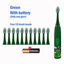 Children Electric Toothbrush With Replace Brush Heads Kids Cartoon Toothbrush Ultrasonic Sonic Electric Toothbrush With 6 Head
