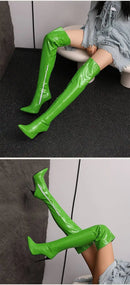 Autumn and Winter New Style Fashion High-heeled Women's Long Boots Sharp Toe Sexy Party Over The Knee Boots High 12cm Size 35-48