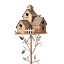 Birdhouse Garden Stakes Metal Bird House with Pole Bird Houses for Outside with Pole for Outdoor Garden Yard Decoration