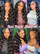 40 42 Inch HD Loose Deep Wave 13x6 Lace Front Human Hair Wigs Brazilian Curly Water Wavy 13x4 Lace Frontal Wigs For Women 250%