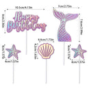 Mermaid Party Disposable Tableware Little Mermaid Tail Paper Plates Napkin Tablecloth Girls Birthday Party Under Sea Theme Decor