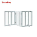 SucceBuy 独立式狗门 独立式宠物门 3 板可折叠狗门 适用于狭窄通道 可扩展狗围栏