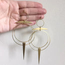 New Golden Color Goddess Hoop Earrings Drop Geometric Crescent Phase Hippie Statement Witchy Jewelry Punk Gorgeous Women Gift