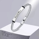 Vnox Personalized Bracelets for Men Women, Customize 5.2mm Unisex Bangle with Franco Foxtail Chain, Gift for Him