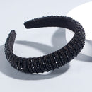 Full Crystal Luxury Hair Accessories Hairbands Sparkly Padded Rhinestones Headbands Headdress Black White Pink Women Headband