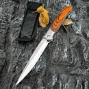 12" Large Folding Pocket Knife, EDC Knife, Stainless Steel Blade and Wooden Handle Folding Knife for Men Outdoor Camping Hunting