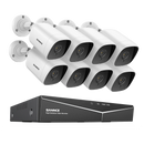 SANNCE 8路1080P Lite DVR闭路电视系统，带4/8个FD 2.0MP安全摄像头，红外户外IP66视频监控套件，支持移动侦测