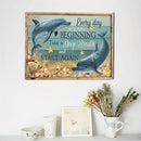 Oceanic Drift Dolphin Canvas Wall Art