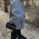 灰色休闲夹克女装时尚别致女士长袖高领保暖加厚外套女式秋冬服装