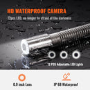 VEVOR Sewer Camera with 512Hz Locator IP68 9" Pipeline Inspection Camera w/DVR Function w/12 Adjustable LEDs and 16 GB SD Card