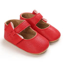 Spring and Autumn New Newborn Girl Infant Anti slip Walking Shoes, Girl Baby Red Comfortable Rubber Sole Bow Shoes Walking Shoes