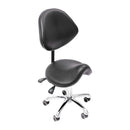 Rolling Saddle Stool Work Chair Height Adjustable  with Wheels +Backrest Heavy Duty