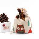 50Pcs/lot  (10x14cm) Linen Printed Cotton Gift Bags Packing Jewelry Drawstring Pouch Cosmetic Wedding Candy Wrappling Reusable