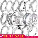 Original 925 Sterling Silver Women Finger Rings for Women Silver Cocktail Ring Geometric Butterfly Round Shape Luxury Jewelry