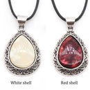 2pcs/Set 39x27mm Natural Stone Crystal Water Drops Pendant Alloy Electroplate Tiger Eye Amethyst Quartz Abalone Bebey Necklace