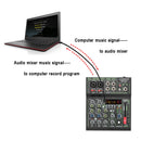 Lomeho 4 Channels Sound Mixer 48V 99 Digital Effect Portable Audio Table Bluetooth USB PC Record Mixing Console Church AM-AX3
