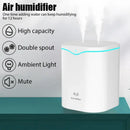 Large Capacity Dual Spray Humidifier Usb Home Bedroom 2L Silent Water Replenisher Air Purifier Wireless Water Diffuser Office