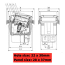 KCD4不锈钢防水船型开关 ON-OFF 4/6脚带灯电源开关 16A 250V/20A 125VAC