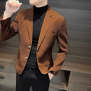 男士单排扣薄款西服外套，修身礼服夹克，商务休闲时尚西装外套，黑色