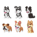 Linkgo 乐高积木 边境牧羊犬 哈士奇 斗牛犬 柯基 雪纳瑞 3D模型 动物狗 迷你积木人偶 儿童益智玩具 礼物