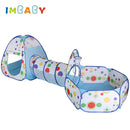 IMBABY Toys Tent Indoor Balls Pool 3 in1 Children's Tent Foldable Crawling Tunnel Outdoor Camping Tent Children's Room House