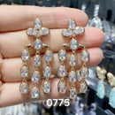 Bilincolor Cubic Zirconia Trendy Cute Tassel Summer Earring for Women