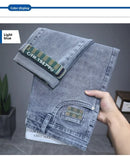 Hot summer jeans for men, trendy Korean style, slim fit