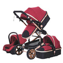 Baby Stroller 3 in 1 Easy Folding Multifunctional Stroller Travel Portable Baby Carriage Safety Seat EU Standard Free Shipping