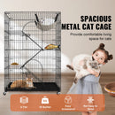 SucceBuy 4 Tier Large Cat Playpen 30lbs/Layer Cat Fence Cage Exercise Place Crate Metal Wire Kennel Indoor Rabbit House for Pet