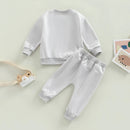 Toddler Kids Unisex 2 Piece Clothing Set Cute Graphic Print Crew Neck Sweatshirt Comfy Elastic Waist Jogger Pants Outfit