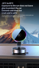 Cooling Magnetic Car Wireless Charger Car Phone Holder Mount Fast Charging for iPhone 15 14 13 Pro Suction Cup Vacuum Foldable