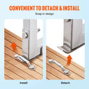 SucceBuy 3/4/5 Steps Removable Dock Ladder 350/500Lbs Load Pontoon Boat Ladder with Rubber Mat for Lake, Marine Boarding, Pool