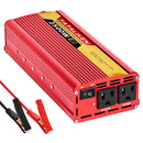 2000W车载逆变器12V DC转110V/220V 60HZ AC转换器带双USB快速车载充电器适配器（红色）