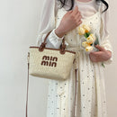 New Summer Beach Grass Woven Bag Women's Handbag Embroidered Thread Fashion Crossbody Bag Women's Unique Design Shoulder Bag