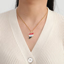 Syria National Map Shapes Drop Oil Color Pendant Necklaces for Women Man Stainless Steel Peace Lovers Jewelry Accessories Gift