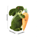 Easter Bunny Green Straw Doll Decor Moss Rabbit Egg Carrot Table Ornament Easter Spring Garden Simulated Rabbit Statue Home Deco