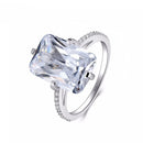 Modian 100% 925 Sterling Silver Rectangle 5A Clear Zircon Luxury Rings Anniversary Engagement Jewelry For Women Fashion Rings