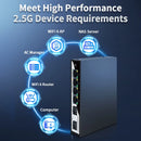 HORACO 2.5GbE 智能管理交换机 4 端口 RJ45 2500Mbps Web 管理型以太网网络交换机 2 端口 10G SFP+ 插槽 家庭实验室交换机